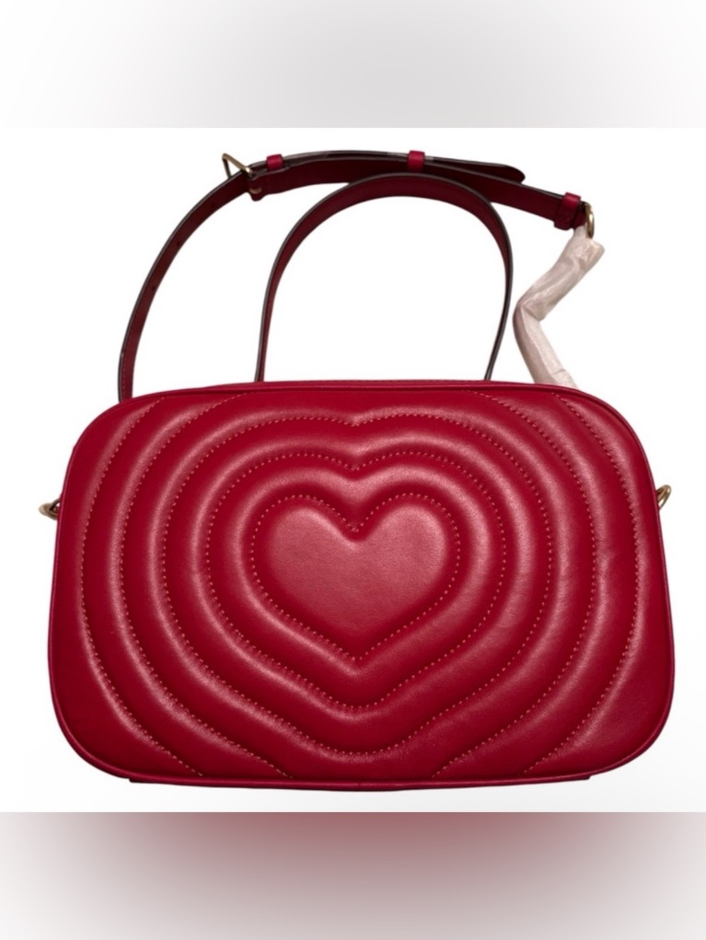 Coach Red Quilted Heart Crossbody Bag - Picture 1 of 6